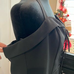 Wayf long halter black long dress lace up top maxi dress XL